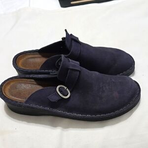 Naot Blue Clogs Slip-Ons Suede-Like Finish 9
